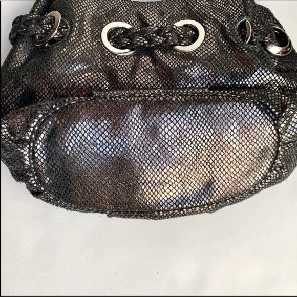 MK Michael Kors Gunmetal Black Snake Hobo Bag - Picture 7 of 8
